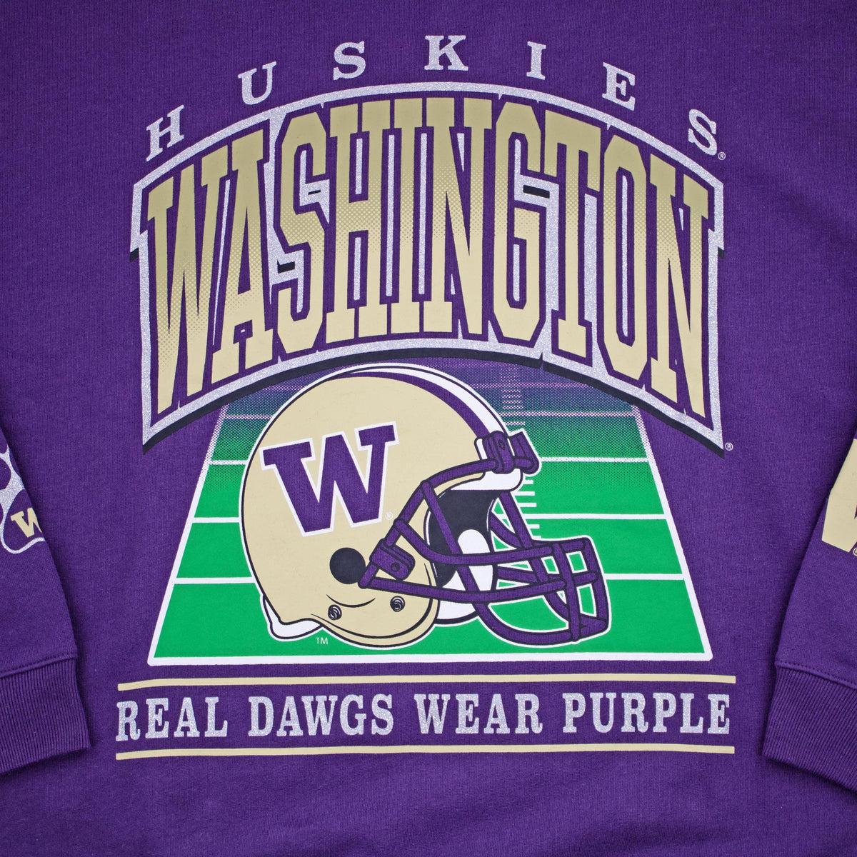 Washington Huskies Women's Go Big Glitter Oversized Crewneck