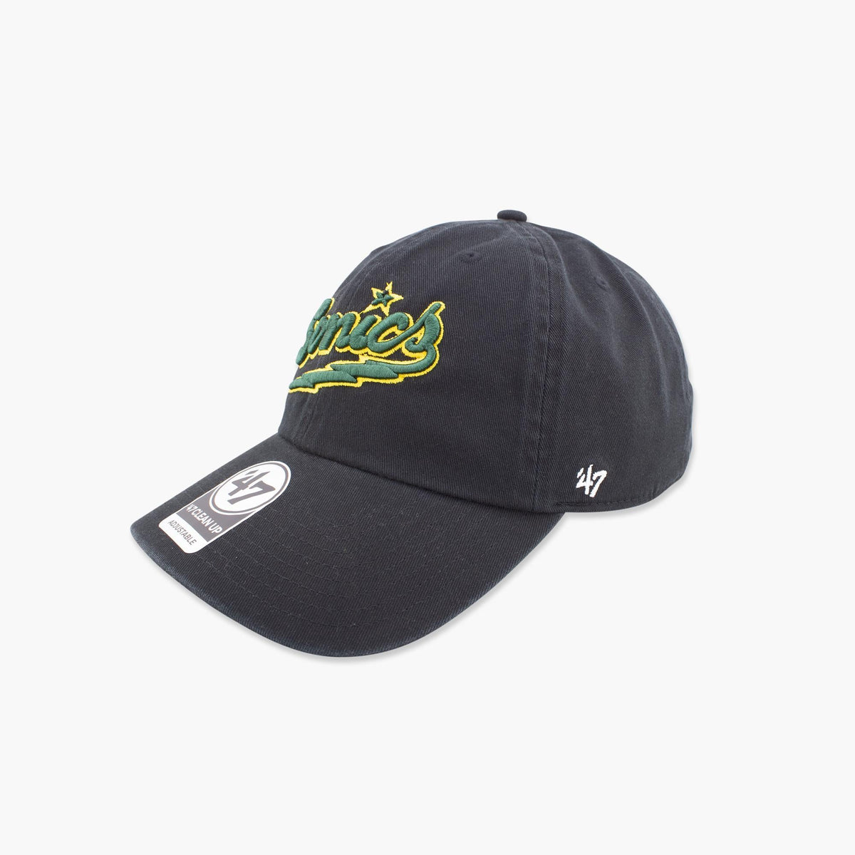 Seattle SuperSonics Black Lightning Bolt Clean Up Adjustable Hat