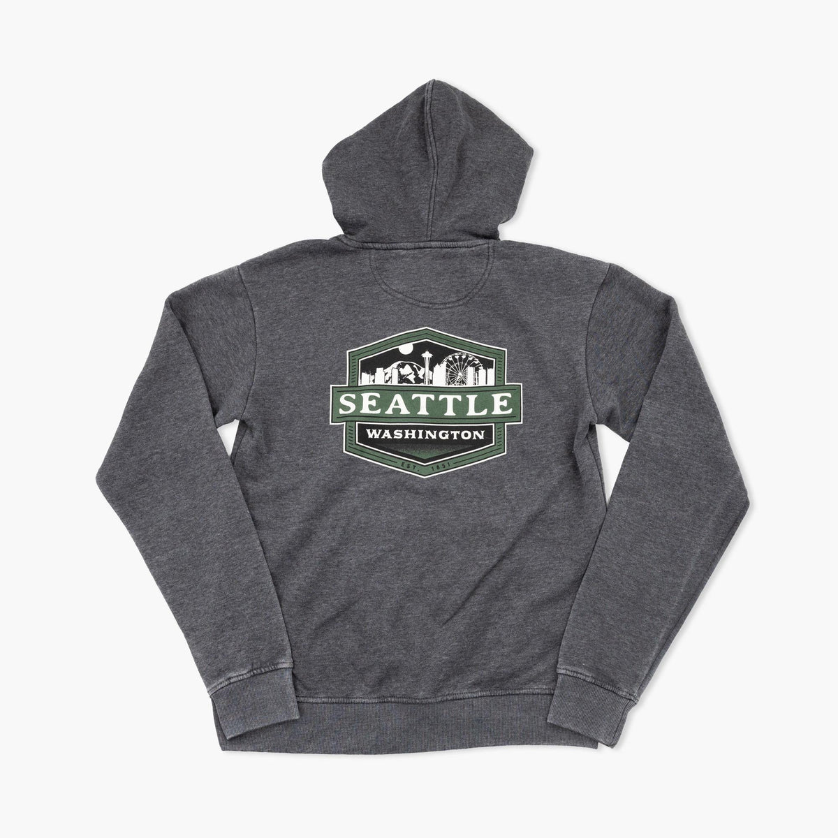 Layered Shield Heather Black Seattle Full Zip Hoodie
