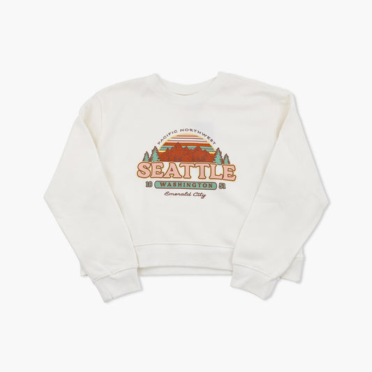 Struck Me Fancy Ivory Seattle Womens Crewneck