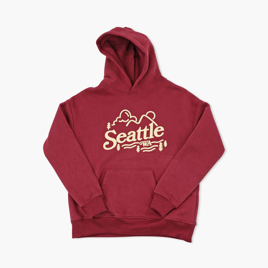 Static Burgundy Seattle Womens Hoodie