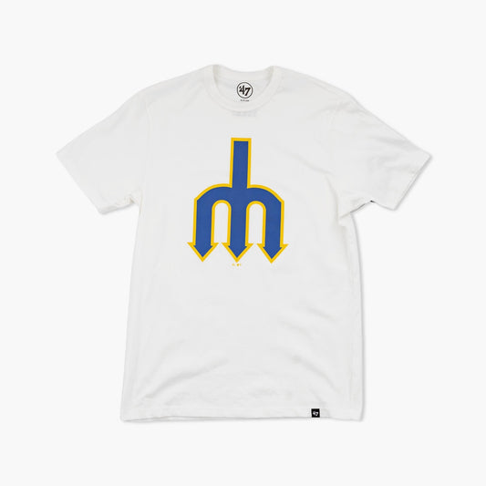 Seattle Mariners Trident Logo White Wash T-Shirt