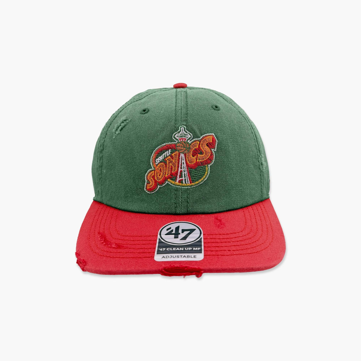 Seattle SuperSonics Vintage Worn Space Needle Two-Tone Clean Up Adjustable Hat