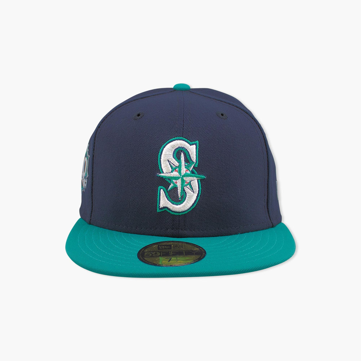 Seattle Mariners 50th Anniversary Side Patch Navy/Teal Fitted Hat