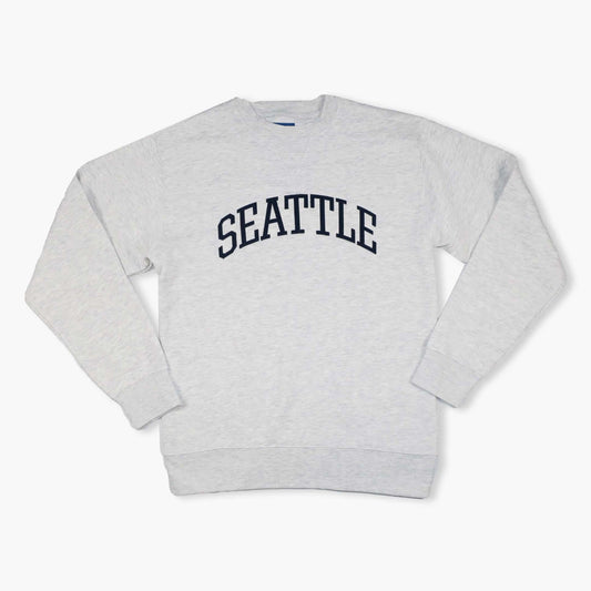 Seattle Applique Iced Heather Big Cotton Crewneck