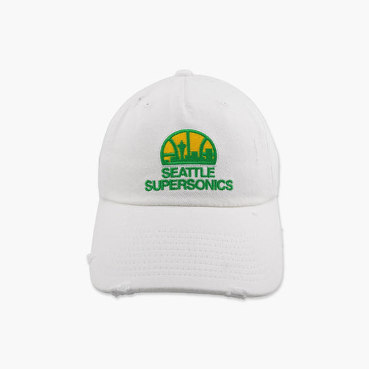 Seattle SuperSonics Whiteout Distressed Adjustable Hat