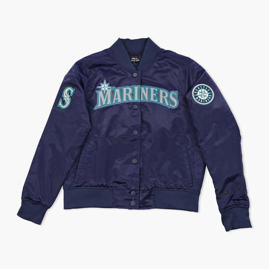 Seattle Mariners Midnight Navy Classic Women's Satin Jacket