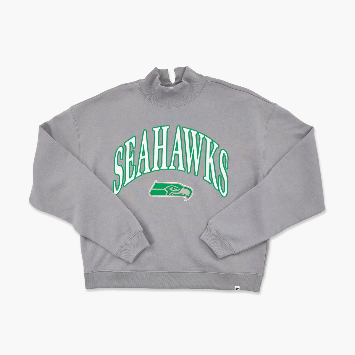 Seattle Seahawks Wolf Grey Vantage Women's Mock Neck Pullover