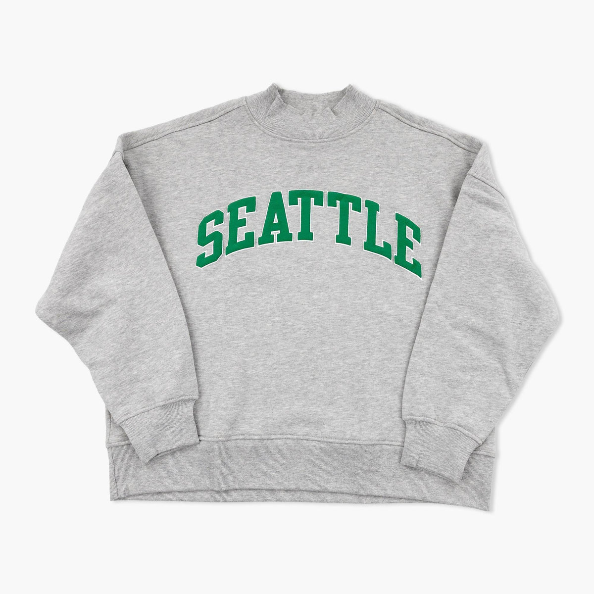 Active Steel Grey Seattle Mock Neck Womens Crewneck