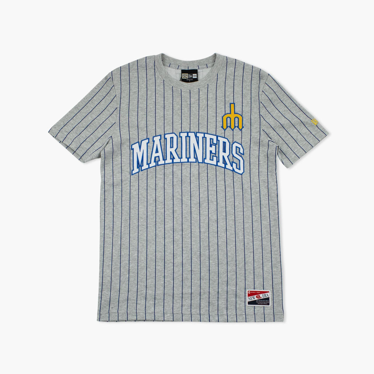 Seattle Mariners Grey Trident Pinstripe Premium T-Shirt