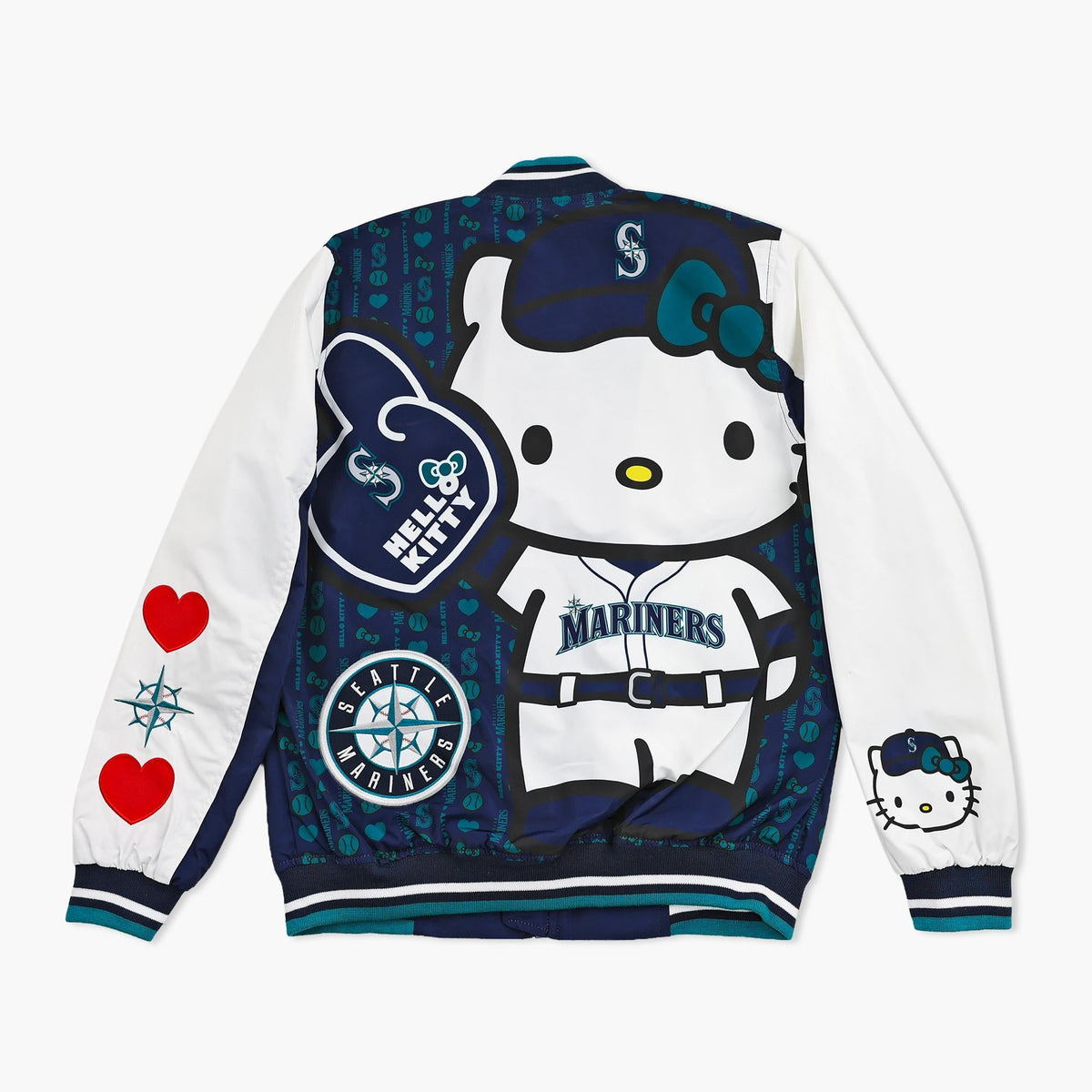Seattle Mariners Hello Kitty Navy Satin Jacket - Youth