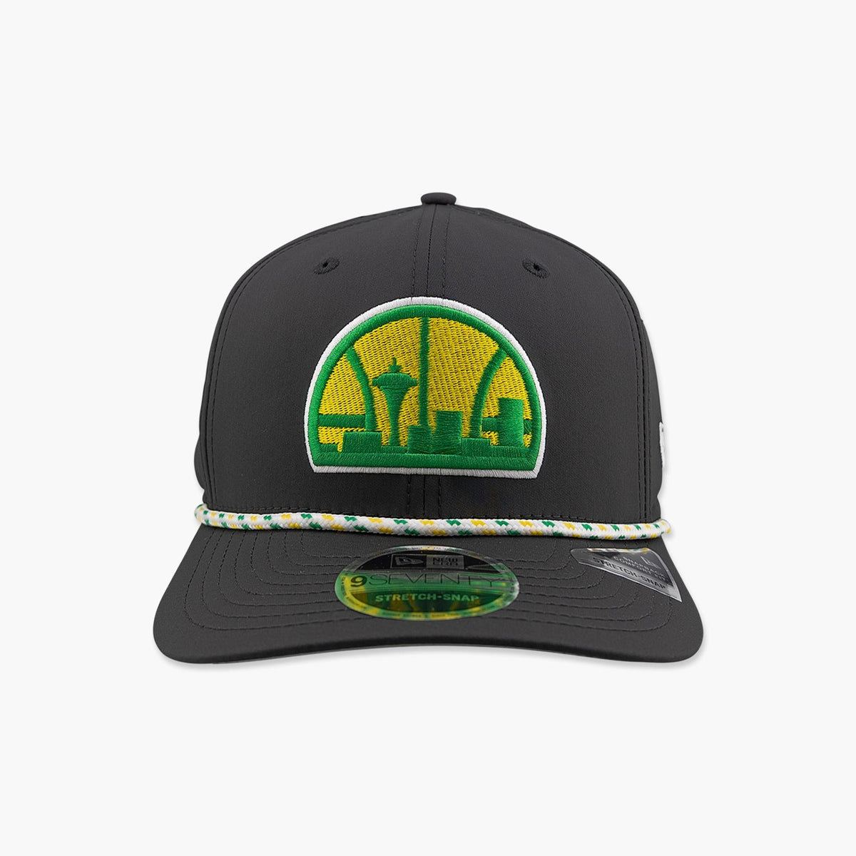 Seattle SuperSonics Black Skyline Rope Snapback