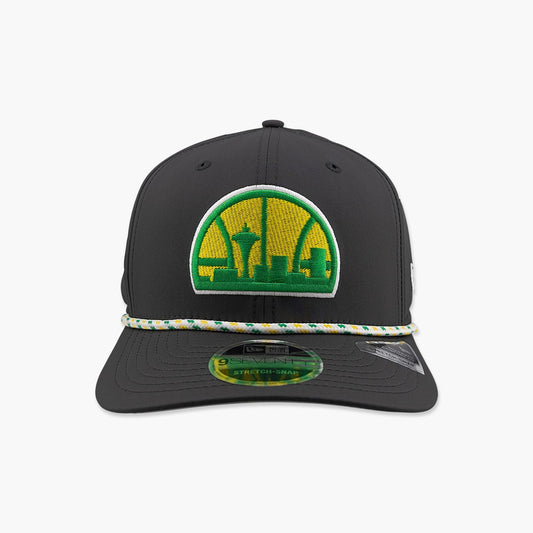 Seattle SuperSonics Black Skyline Rope Snapback