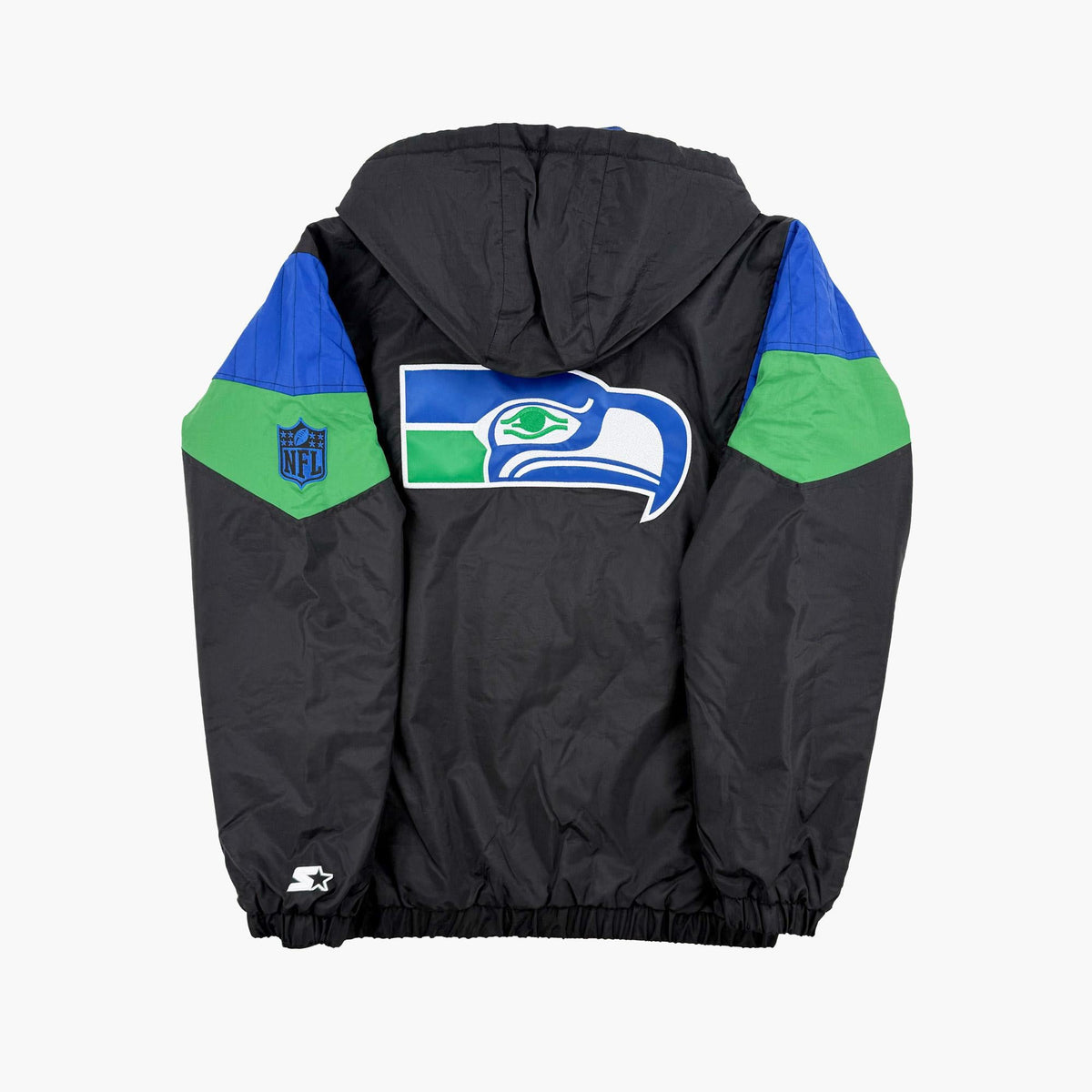 Seattle Seahawks Black Breakaway Pullover Crinkle Nylon Starter Jacket