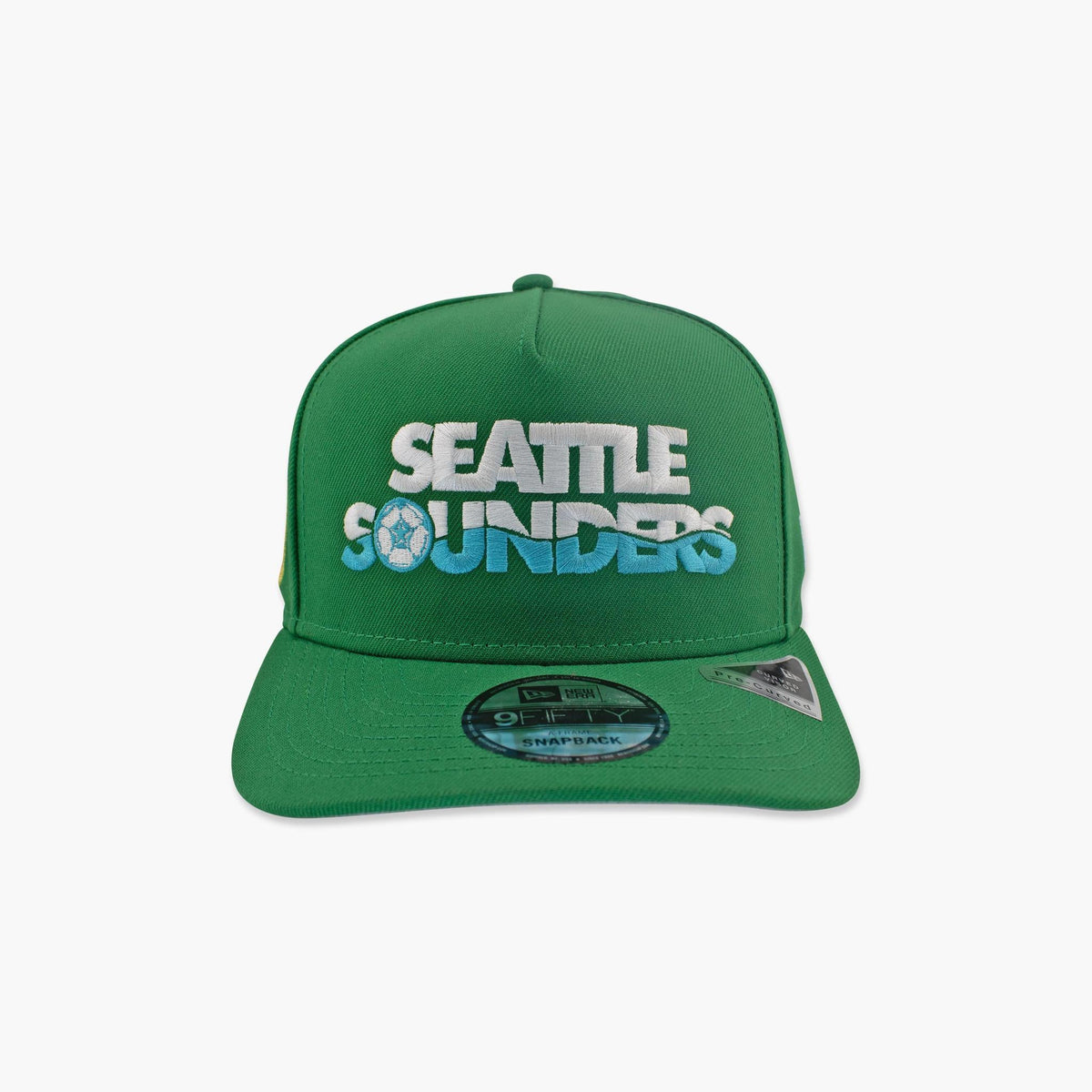 Seattle Sounders Kelly Green Retro Script Logo A-Frame Snapback