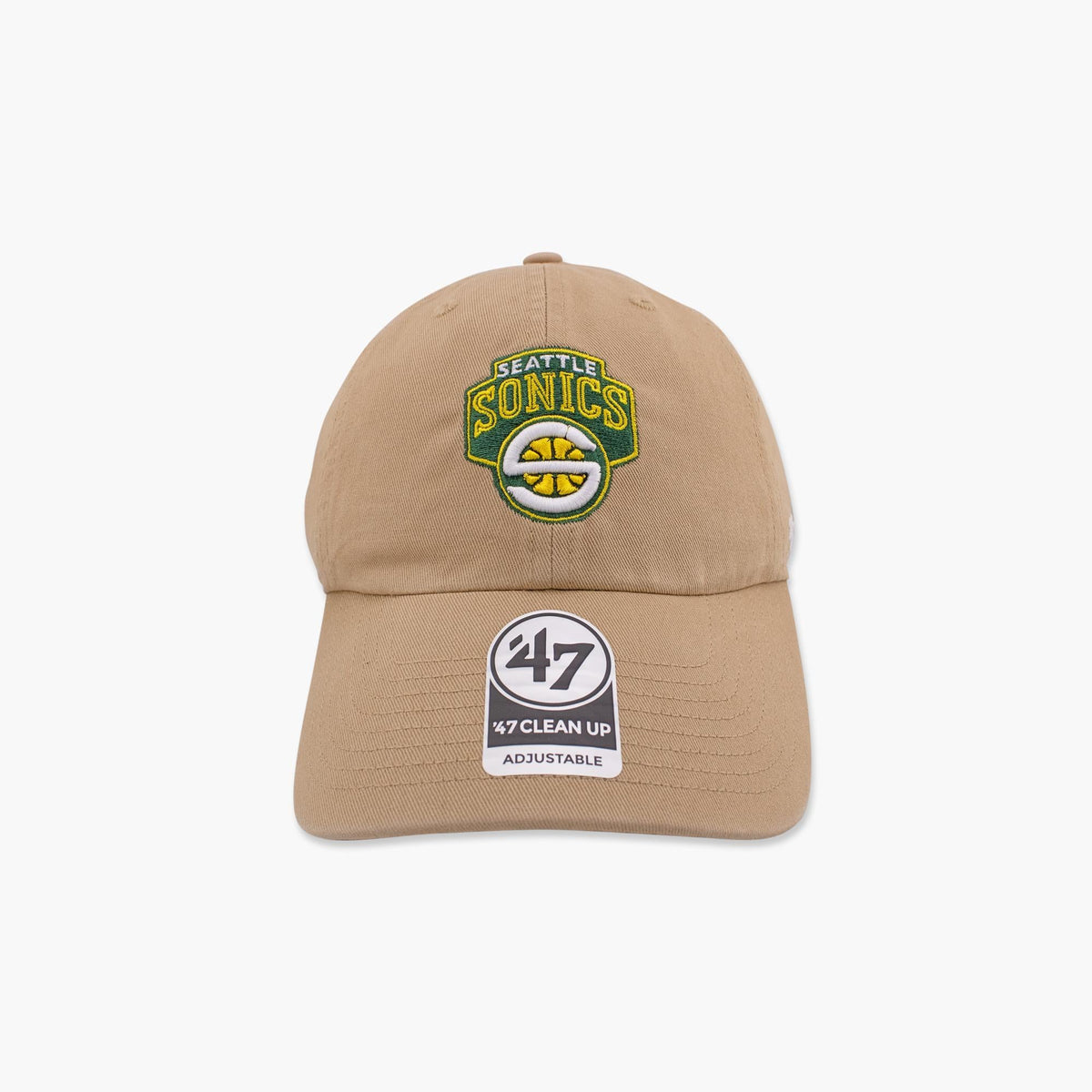 Seattle SuperSonics Khaki "S" Logo Clean Up Adjustable Hat