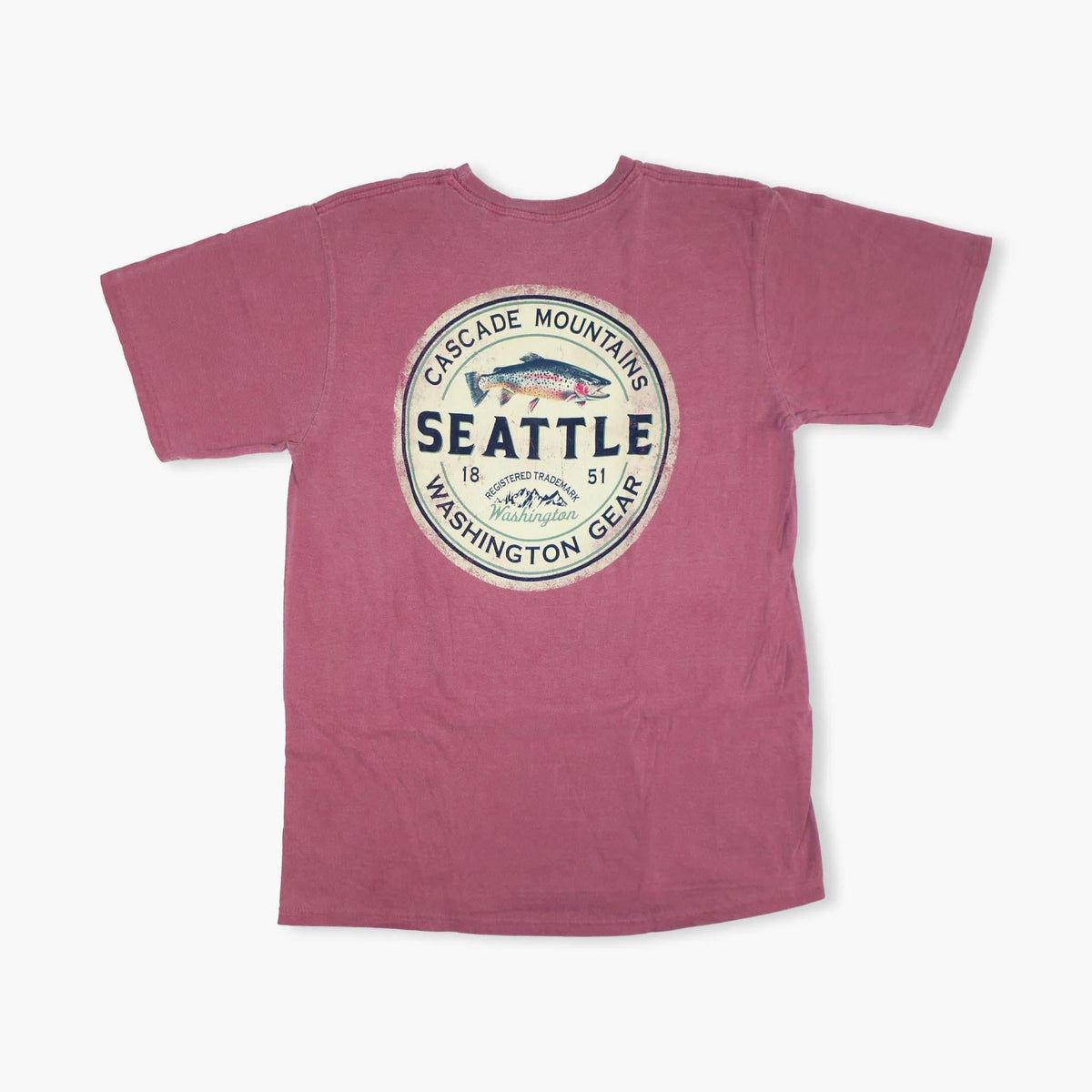 Intone Trout Seattle Mountains Maroon T-Shirt