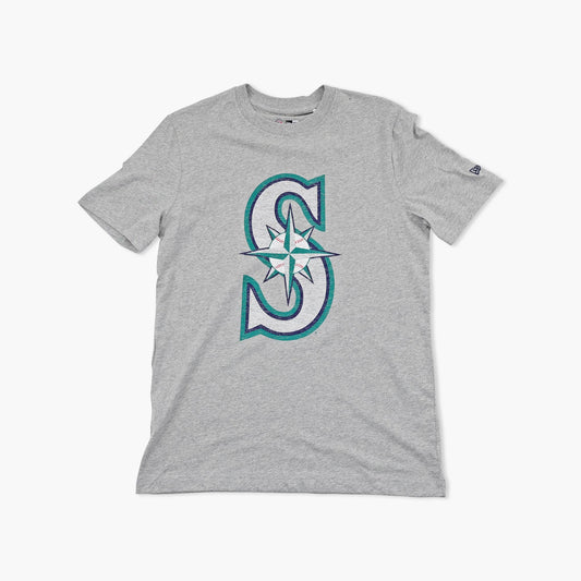 Seattle Mariners Primary Logo Heather Grey T-Shirt