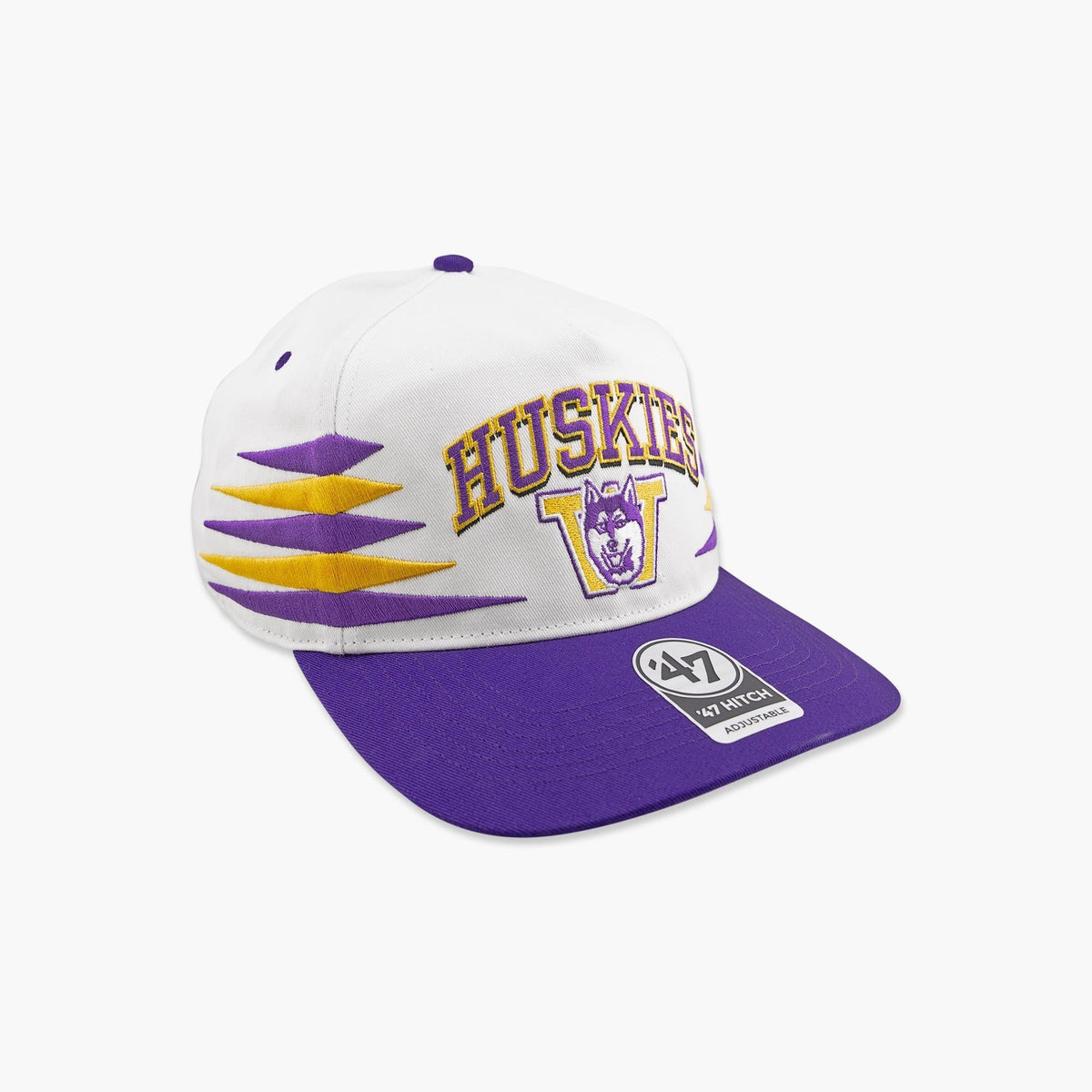 Washington Huskies White Diamond Dawgs Hitch Snapback