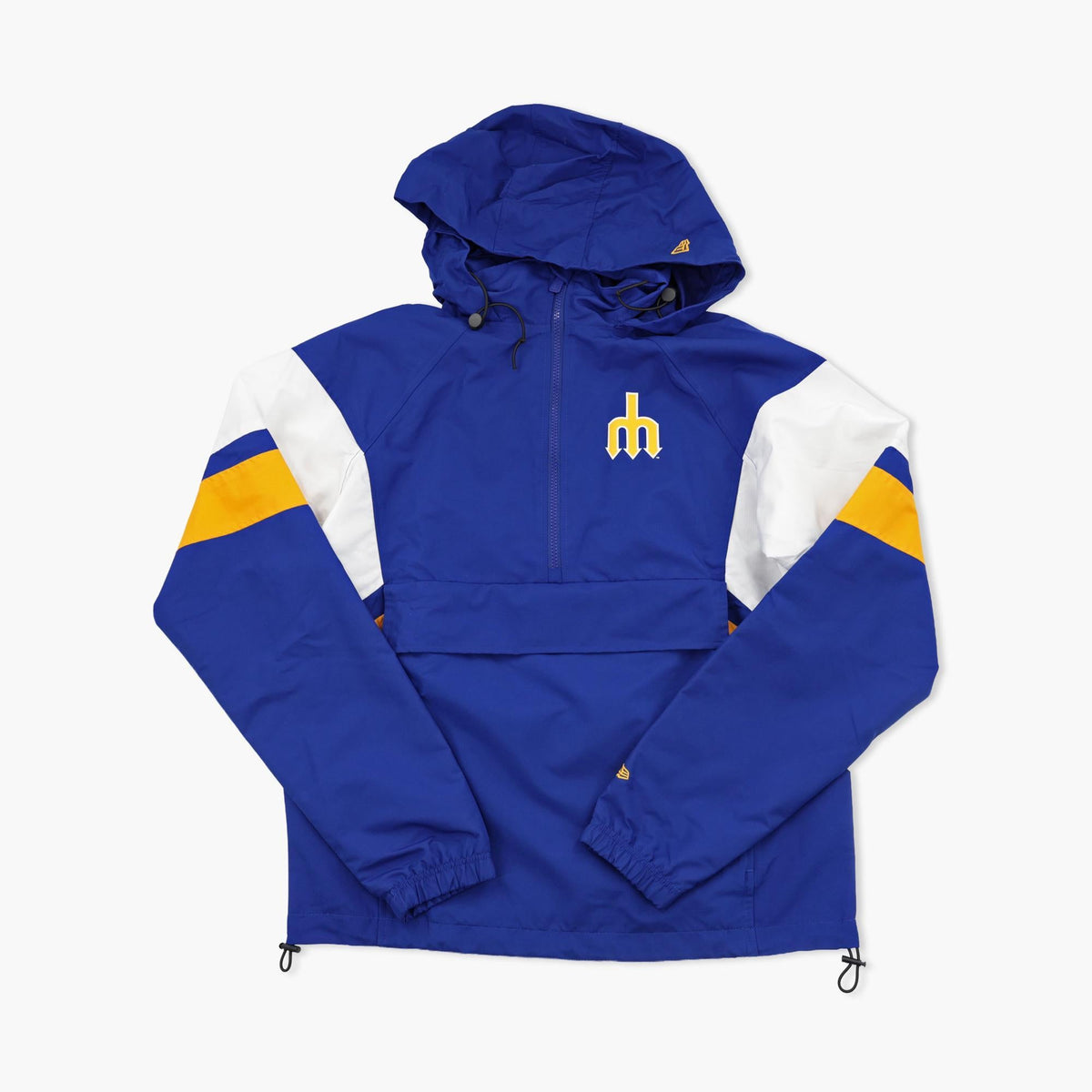 Seattle Mariners Royal & Gold Stowaway 1/2 Zip Windbreaker