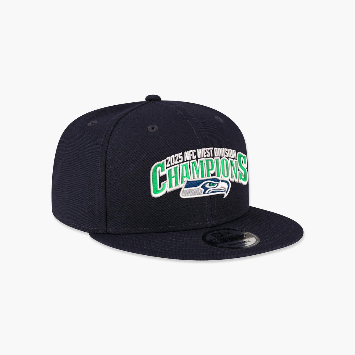 Seattle Seahawks 2025 NFC West Division Champions Navy Flat Bill Snapback