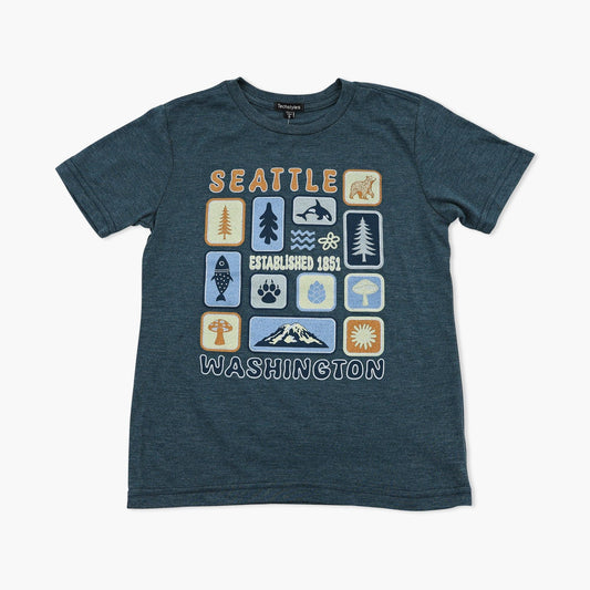 Puzzle Marine Blue Seattle Youth T-Shirt