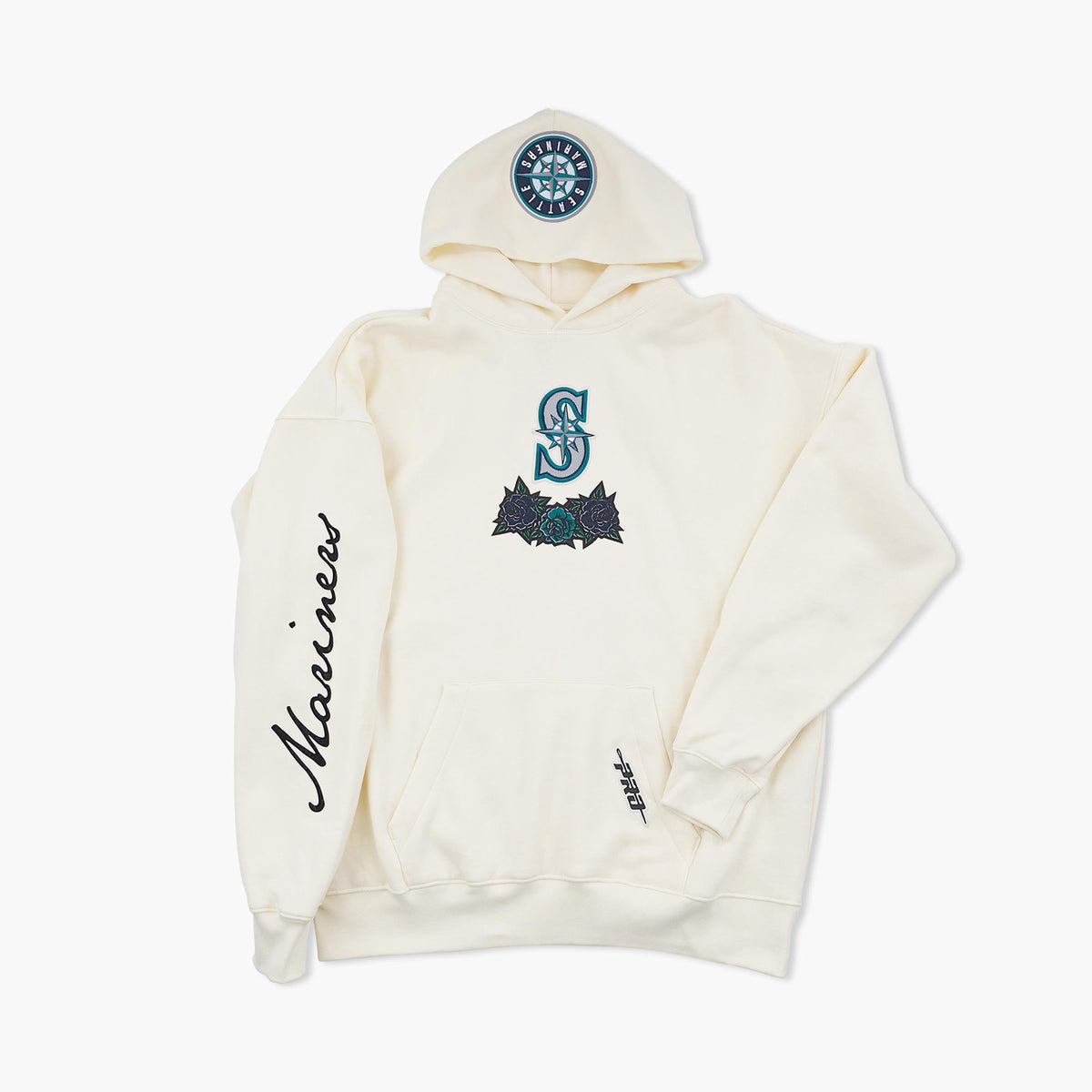 Seattle Mariners Waves & Roses Cream Hoodie