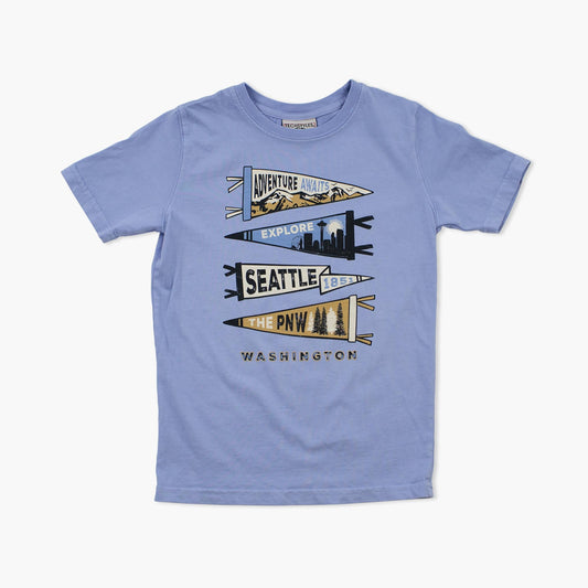 Pennant Run Periwinkle Seattle Youth T-Shirt