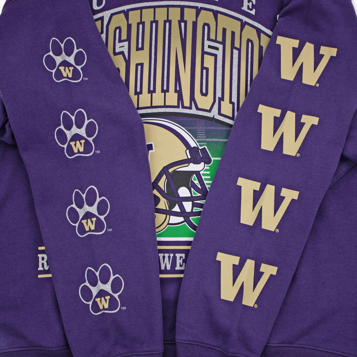 Washington Huskies Women's Go Big Glitter Oversized Crewneck