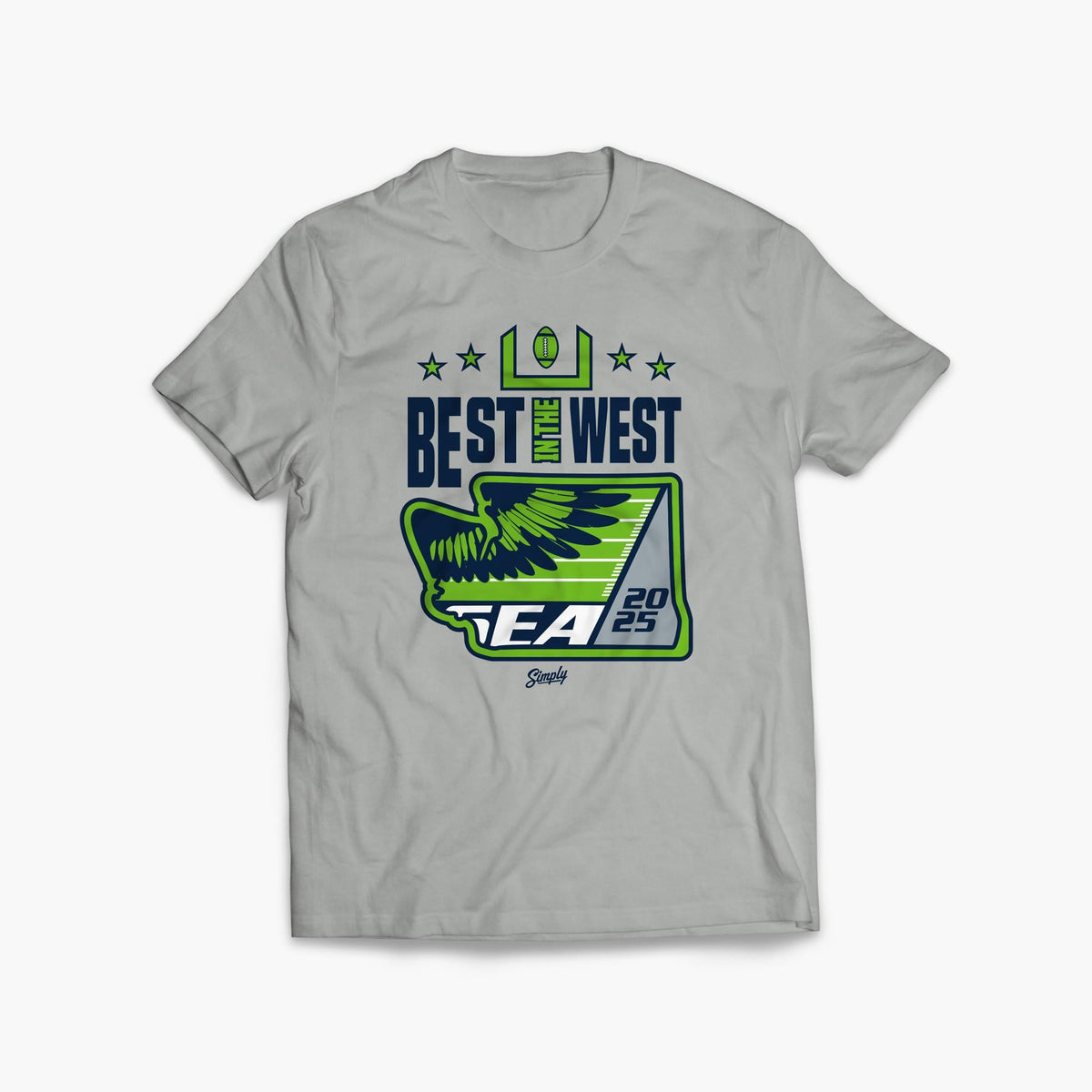 Best In the West 2025 Seattle Football Grey T-Shirt