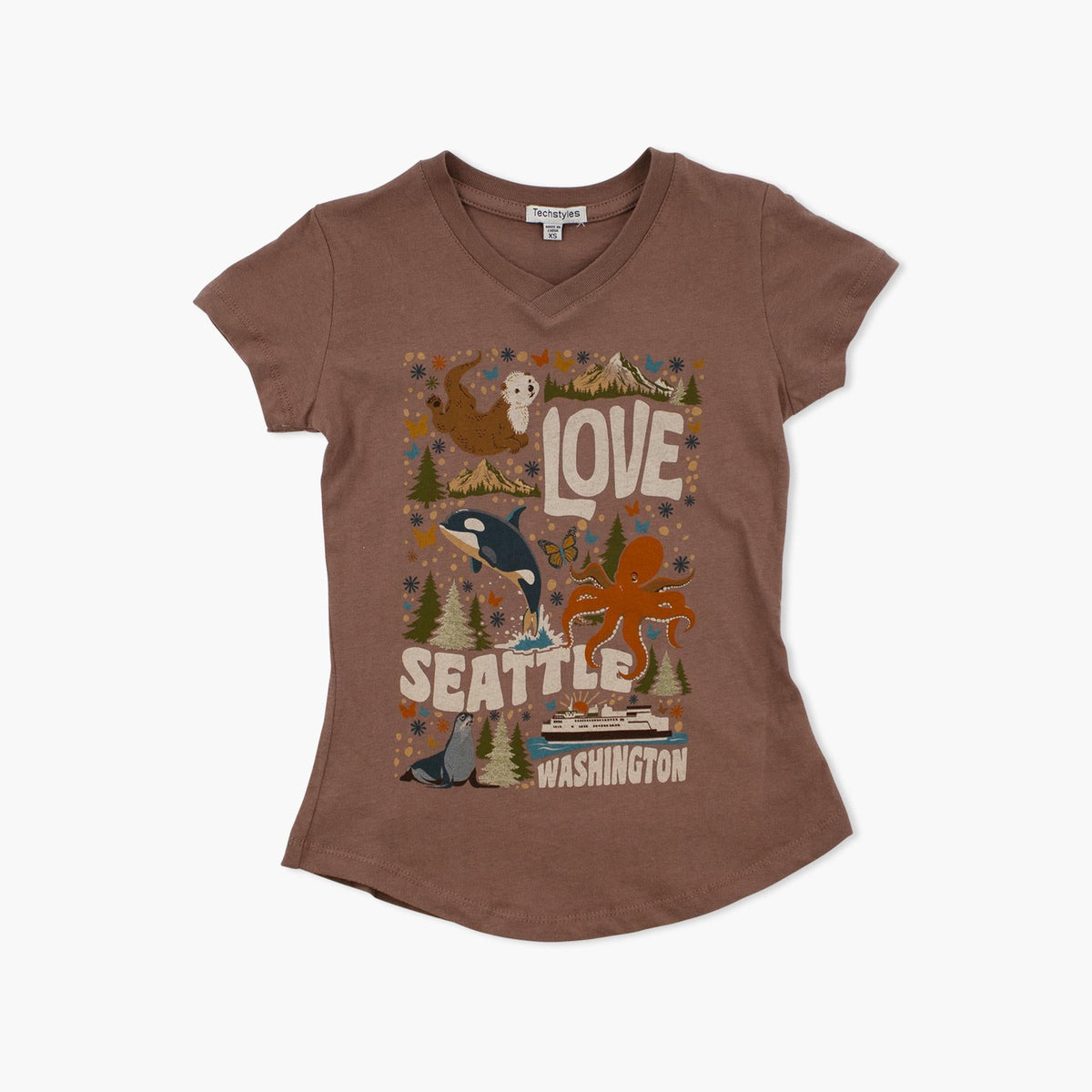 Splendid Salted Caramel Seattle Youth V-Neck T-Shirt