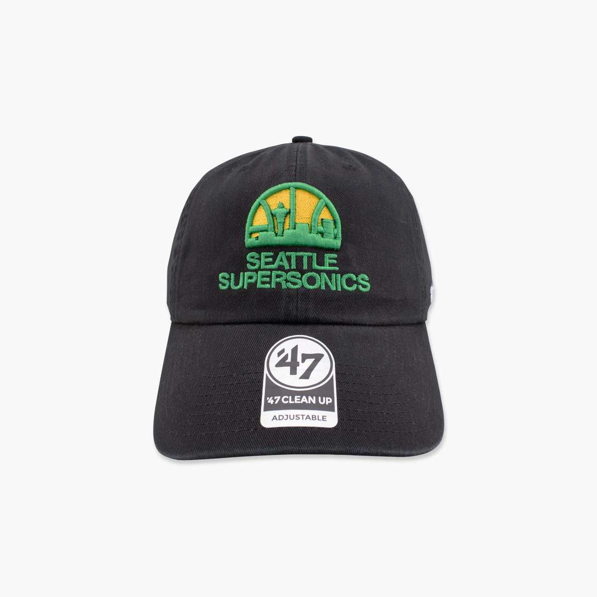 Seattle SuperSonics Black Skyline Clean Up Adjustable Hat