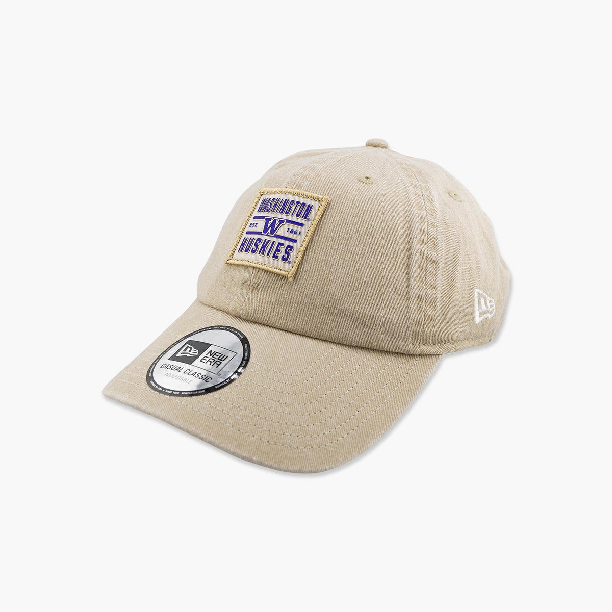 Washington Huskies Washed Khaki Heritage Patch Adjustable Hat