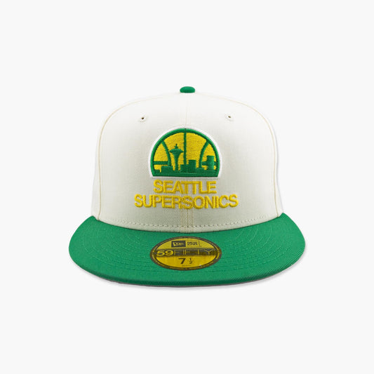 Seattle SuperSonics Chrome/Kelly Two-Tone Skyline Fitted Hat