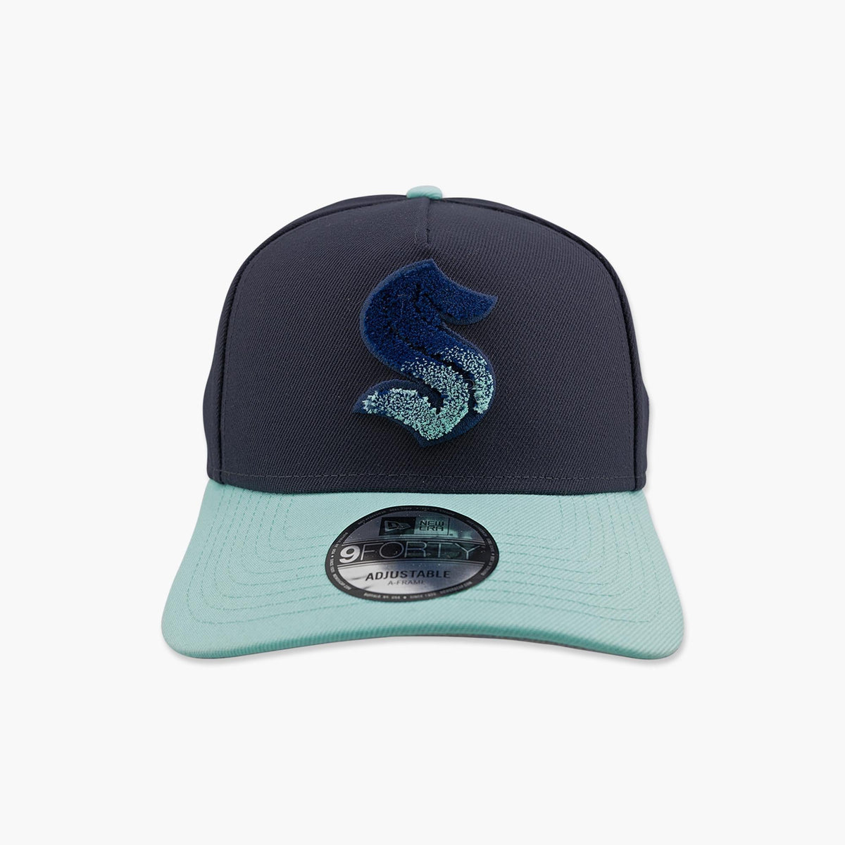 Seattle Kraken Navy & Ice Blue Split Logo A-Frame Snapback
