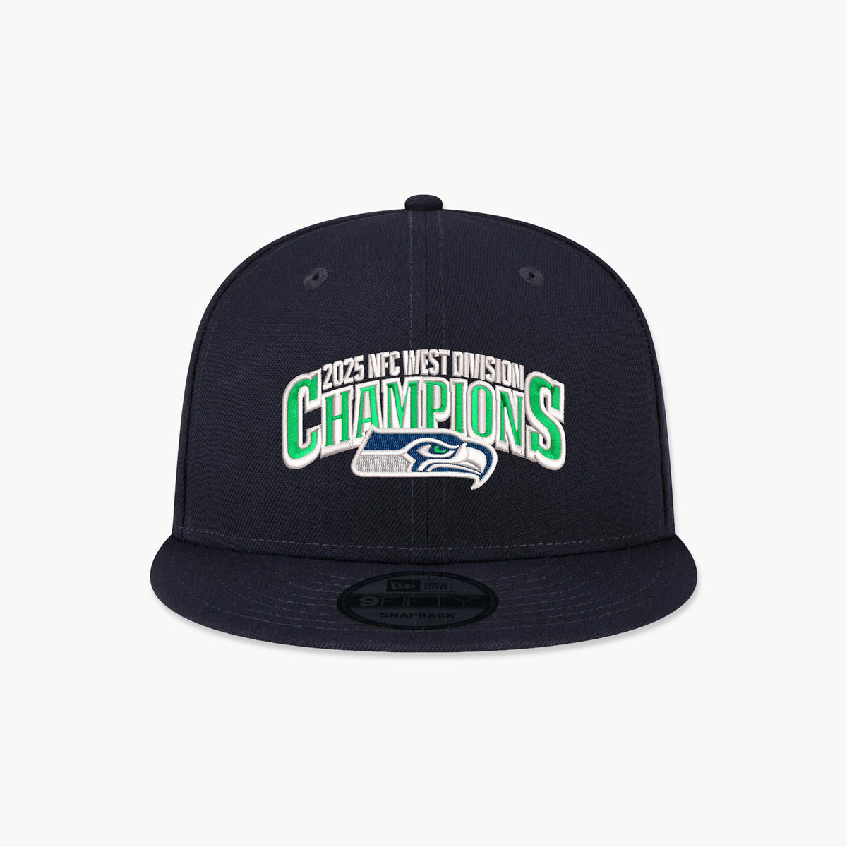 Seattle Seahawks 2025 NFC West Division Champions Navy Flat Bill Snapback