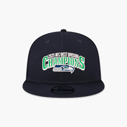 Seattle Seahawks 2025 NFC West Division Champions Navy Flat Bill Snapback