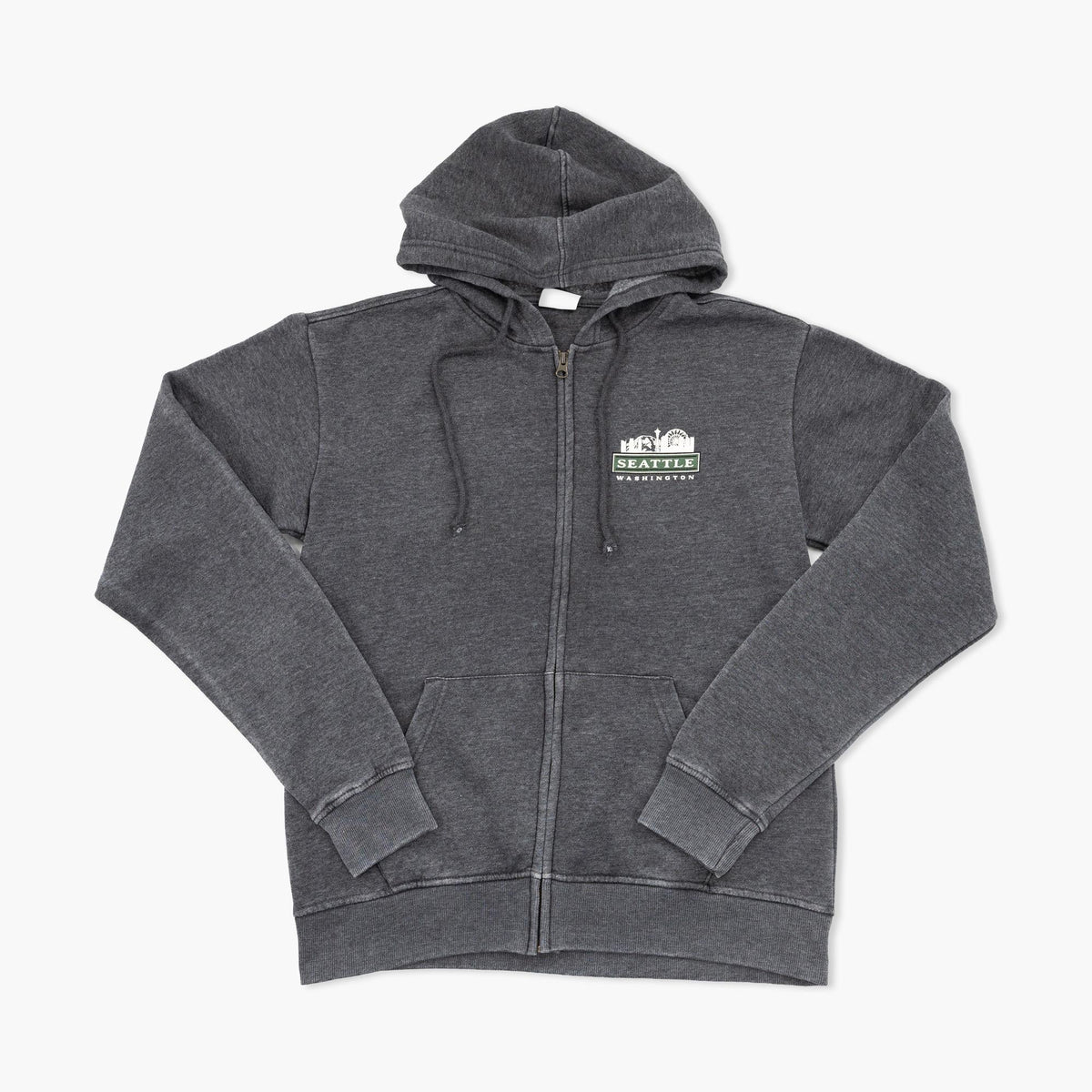 Layered Shield Heather Black Seattle Full Zip Hoodie