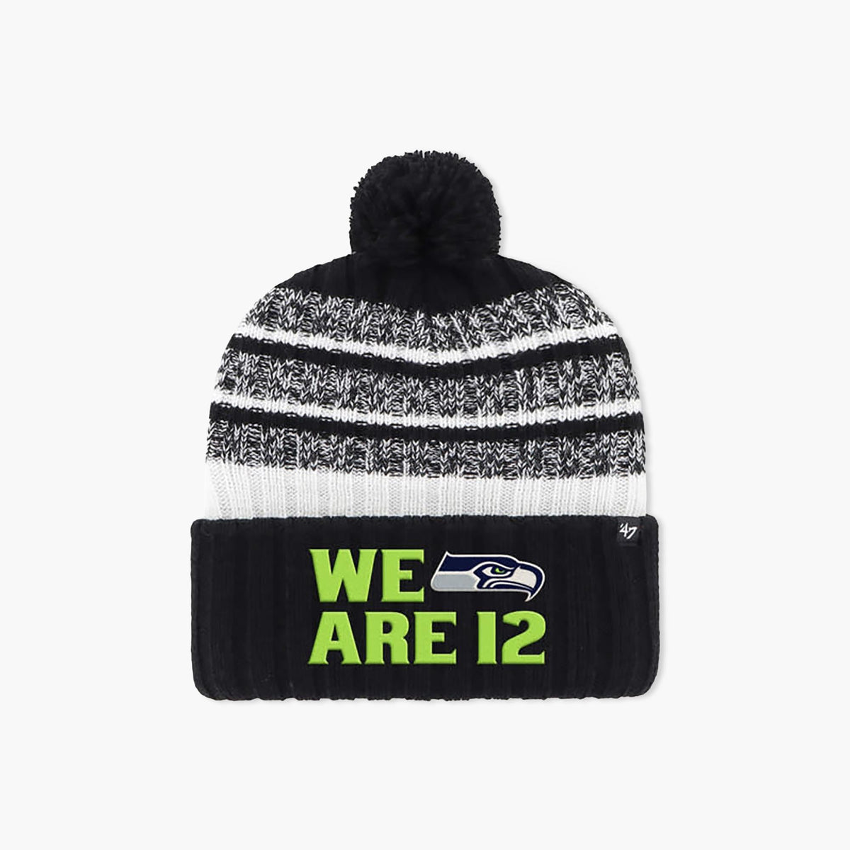 Seattle Seahawks "We Are 12" Black Tavern Knit Beanie