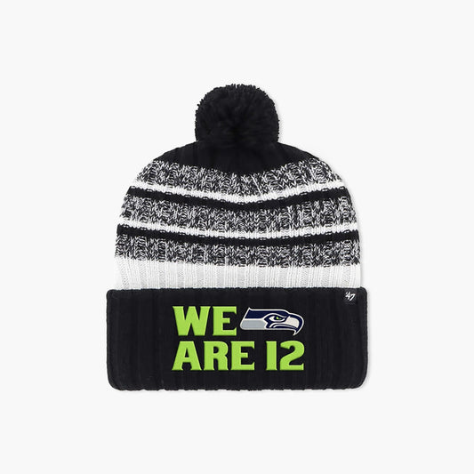 Seattle Seahawks "We Are 12" Black Tavern Knit Beanie
