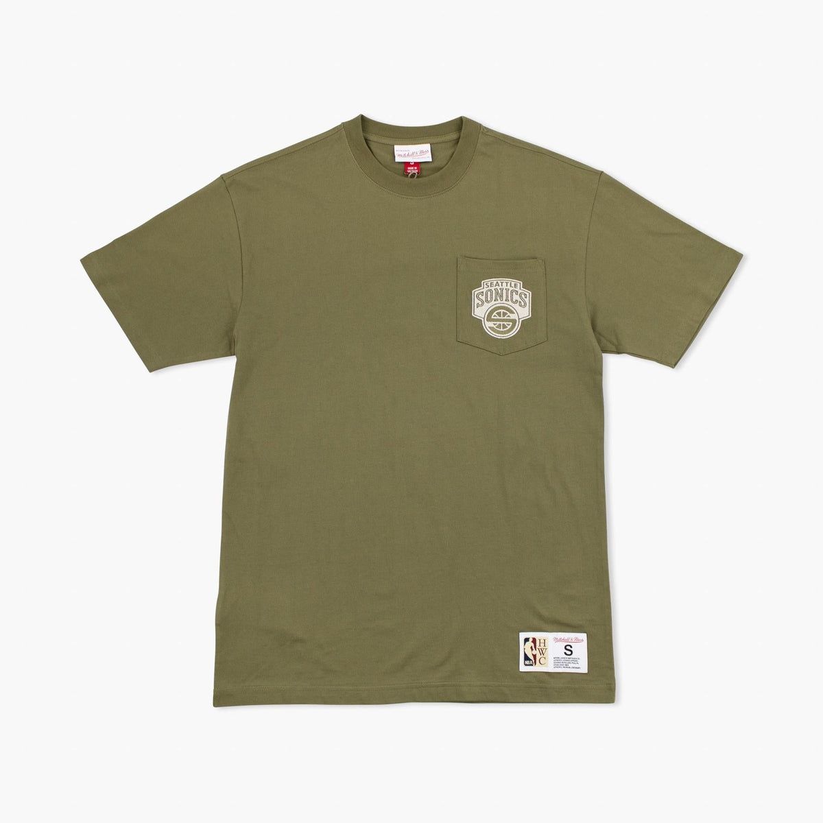 Seattle SuperSonics Olive Premium Pocket T-Shirt