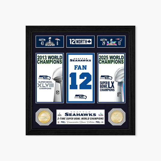 Seattle Seahawks Super Bowl Champions Banner Collection Bronze Coin Photo Mint
