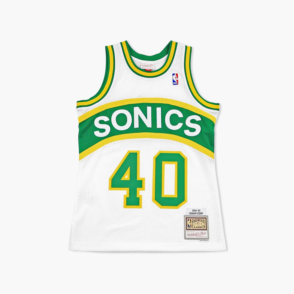 Seattle SuperSonics Shawn Kemp 1994 White Swingman Jersey