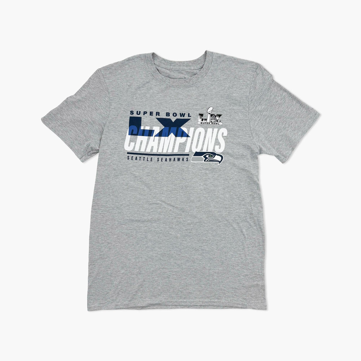 Seattle Seahawks Iconic Victory Super Bowl Champions T-Shirt - Heather Gray