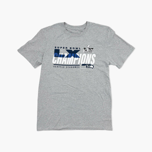 Seattle Seahawks Iconic Victory Super Bowl Champions T-Shirt - Heather Gray