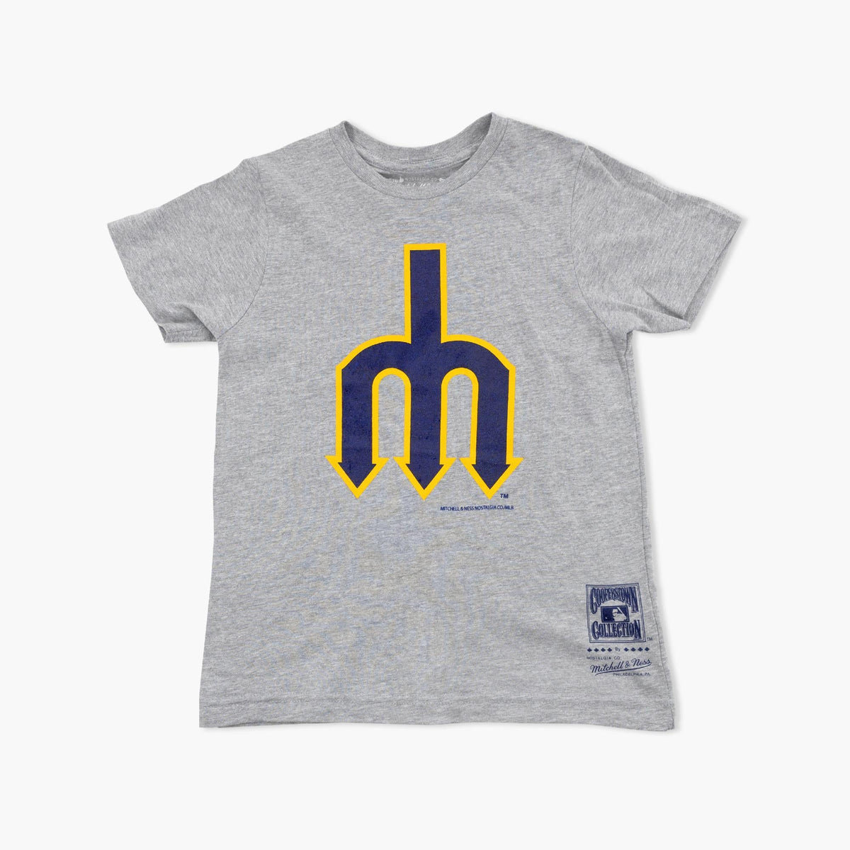 Seattle Mariners Gray Throwback Trident Youth T-Shirt