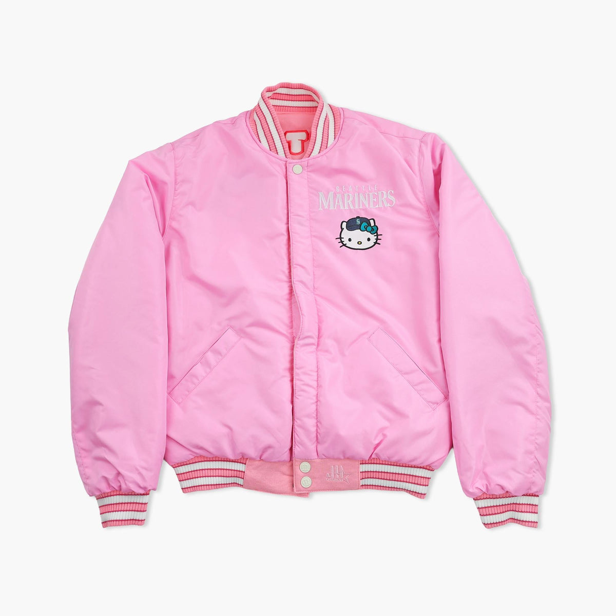 Seattle Mariners Hello Kitty Pink Varsity Jacket - Reversible