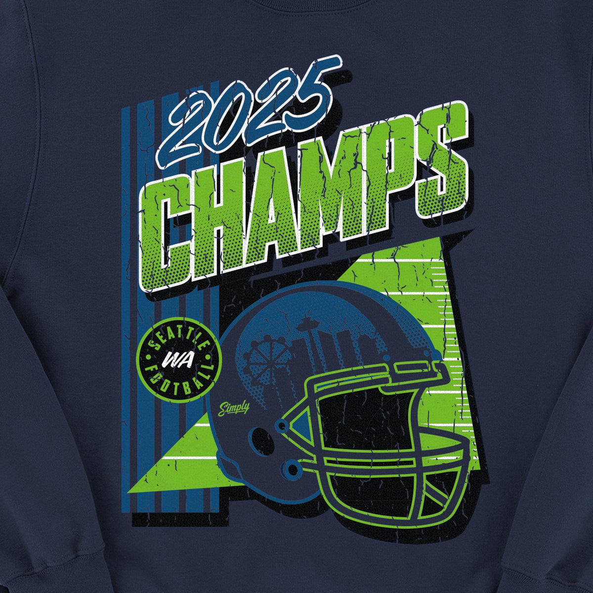 Gridiron Glory 2025 Champs Navy Crewneck