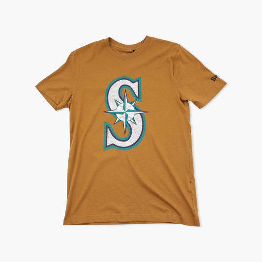 Seattle Mariners Caramel Brown Primary Logo T-Shirt
