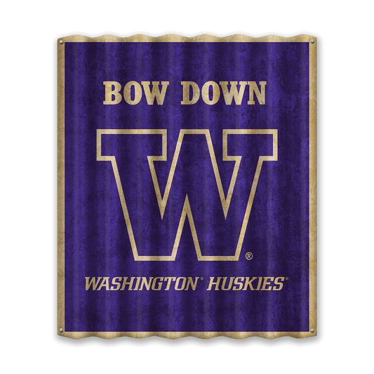 Washington Huskies: Bow Down - Corrugated Metal Wall Art